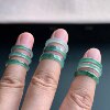 Natural Grade A Ice Jade No. 14 Square Ring