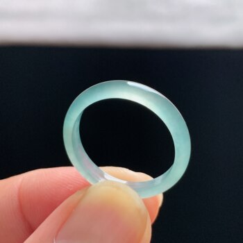 Natural a-grade ice jade white moonlight ring