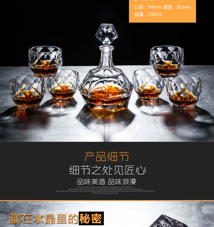 Rượu vang pha lê phong cách châu Âu chai rượu vang đỏ decanter chai rượu whisky rượu vang thủy tinh nhà quà tặng bộ - Rượu vang