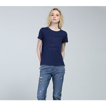 Special cabinet CLEAR CABIN LEE LADY ROUND COLLAR PRINTED SHORT SLEEVE T-SHIRT INS OVERFIRE NET RED TIDES L16342AV31XA