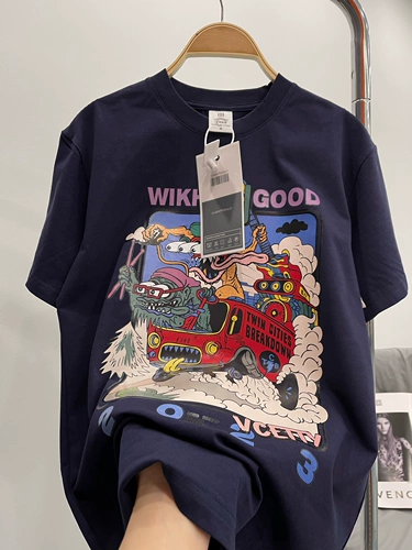 Tide, ретро хлопковая футболка с коротким рукавом, в американском стиле