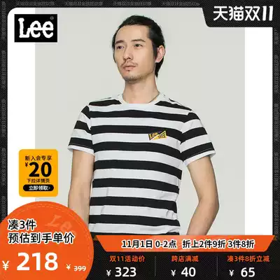 Lee shopping mall with 21 new product slim body version multi color striped short sleeve T-shirt men trend L395355DP