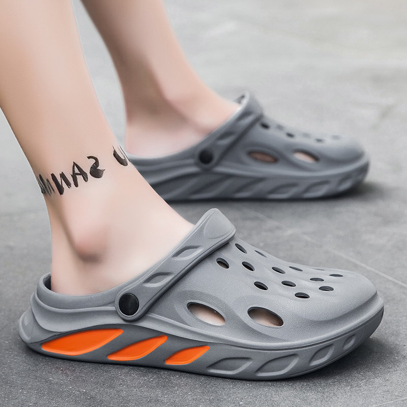 Japanese Db Clogs for Men, Summer Outdoor Dual-Use Closed-Toe Slippers, Non-Slip and Wear-Resistant Beach Sandals