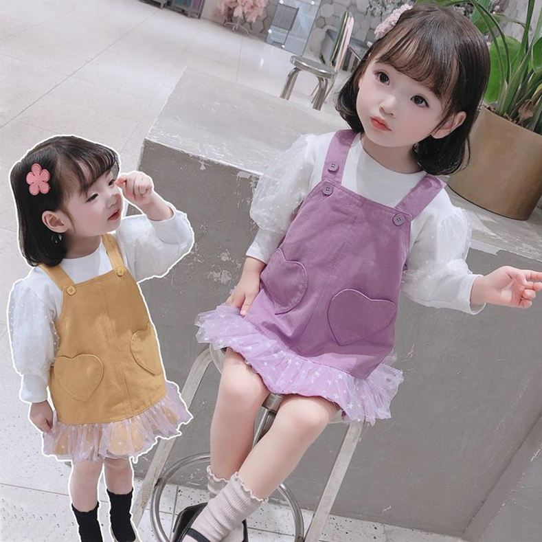 Girls' Autumn Dress Skirt Long Sleeve Autumn Two-Piece Baby Autumn Children's Western Princess Skirt