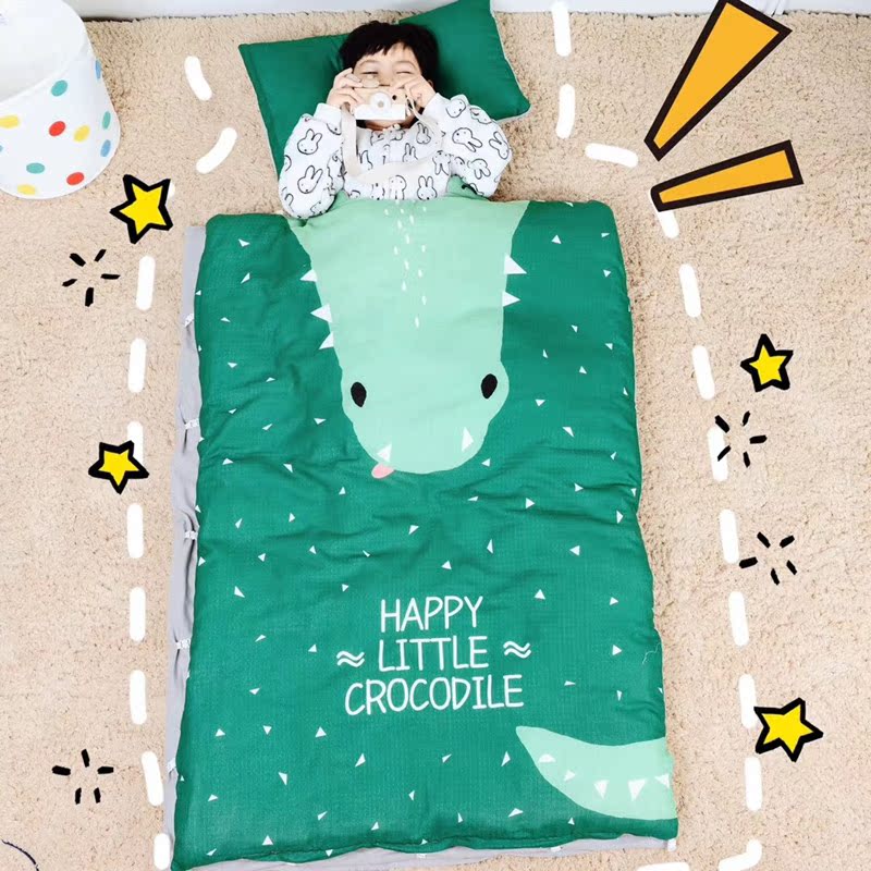 ins Baby sleeping bag Children's kindergarten nap anti-kick quilt six-piece winter thickened cotton Xinjiang cotton quilt