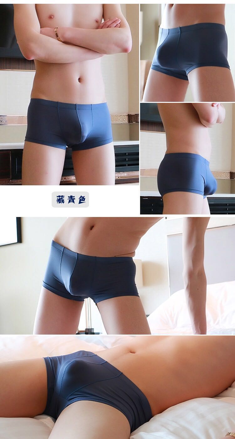 Mùa hè của nam giới boxer tóm tắt băng lụa siêu mỏng trong suốt mát thoáng khí thấp eo không có dấu vết sexy red thanh niên quần quan lot