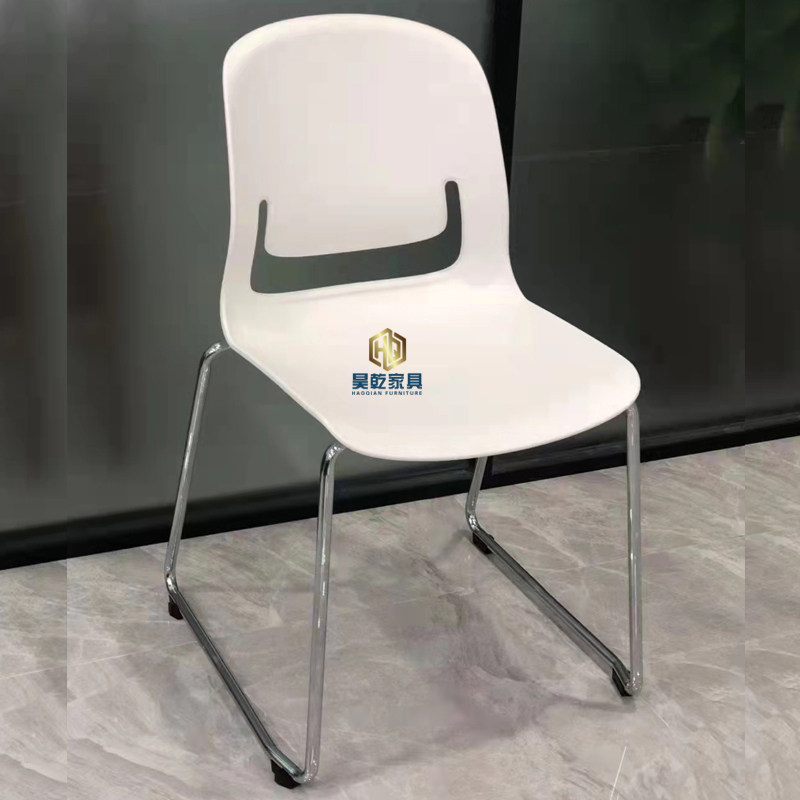 White guest chair thick staff student dining room chair simple conference chair library reading chair stacked training chair