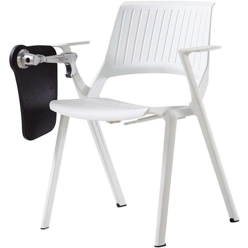 White conference chair writing board training chair with table board educational institution training table and chair plastic staff office chair