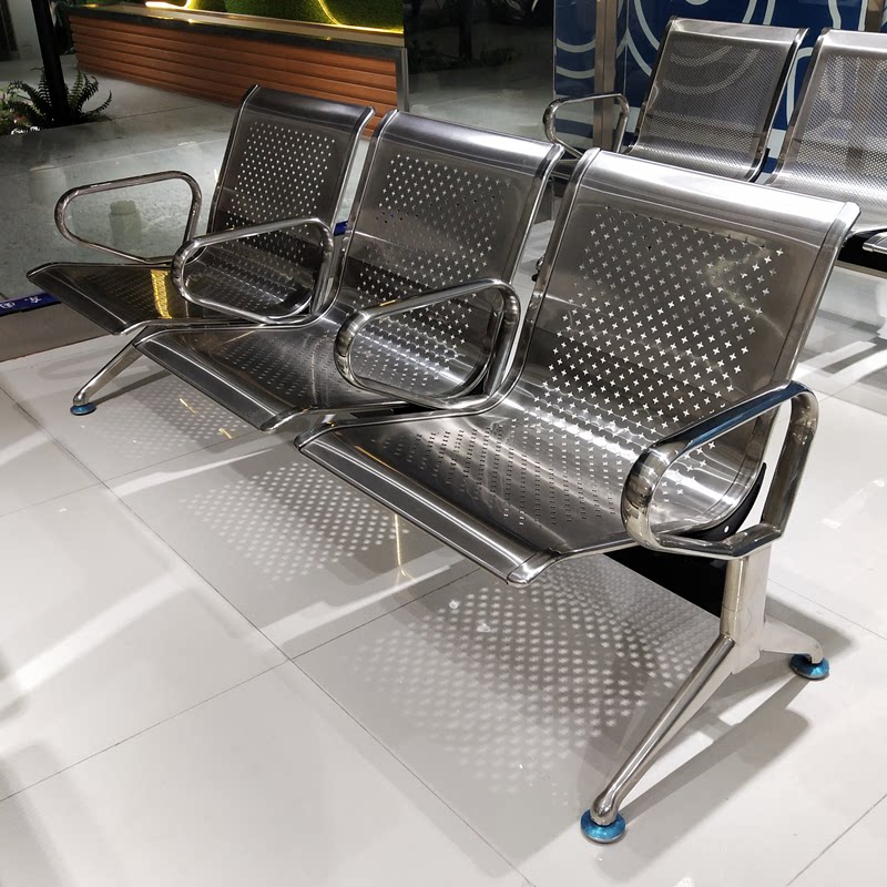 Stainless Steel Tandem Benches Public Rest Waiting Chair Station Waiting Chair Bank Waiting Chair Hospital Clinic Waiting Chair