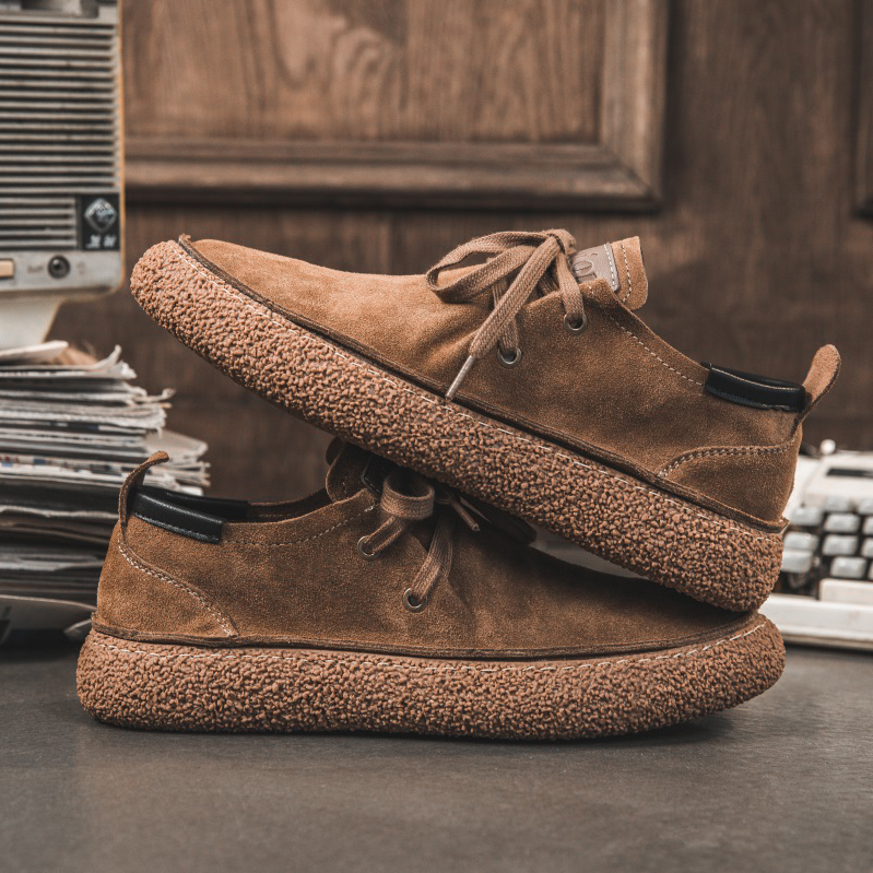Retro Work Shoes for Men, Trendy Summer Genuine Leather Breathable Casual Low-Top Sneakers, Non-Slip Soft-Soled Leather Shoes, Suede Leather Retro Work Shoes for Men, Trendy Summer Genuine Leather Breathable Casual Low-Top Sneakers, Non-Slip Soft-Soled Leather Shoes, Suede Leather
