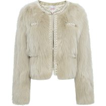 Zoya weekend 2023 new winter style high-end temperament round neck beaded fox fur short fur EJWDDZ57