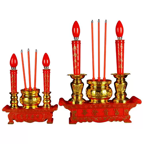 Домашние электроны для настольных ламп Божьи лампы, подсвечники, безвкусные столики для батареи поклонение Будде благовония Печь сжигания фонарей -в сцене, свеча свеча