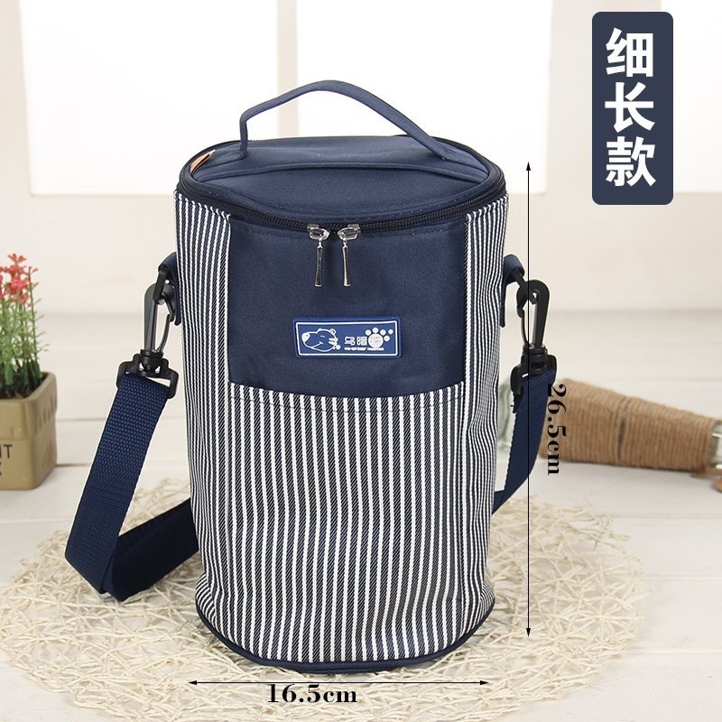 Insulated Lunch Box Bag Handheld Round Insulated Barrel Cover Insulated Bag Warm Rice Bucket Lunch Aluminum Foil Thickened Large