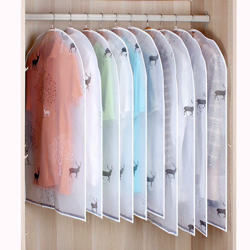 Magnetic closure dust cover Clothes dust cover Transparent clothing dust bag Coat cover Clothing cover hanging storage bag