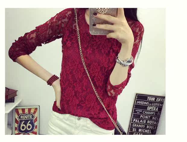 韩版宽松t恤女式秋款大码打底衫女装网纱上衣