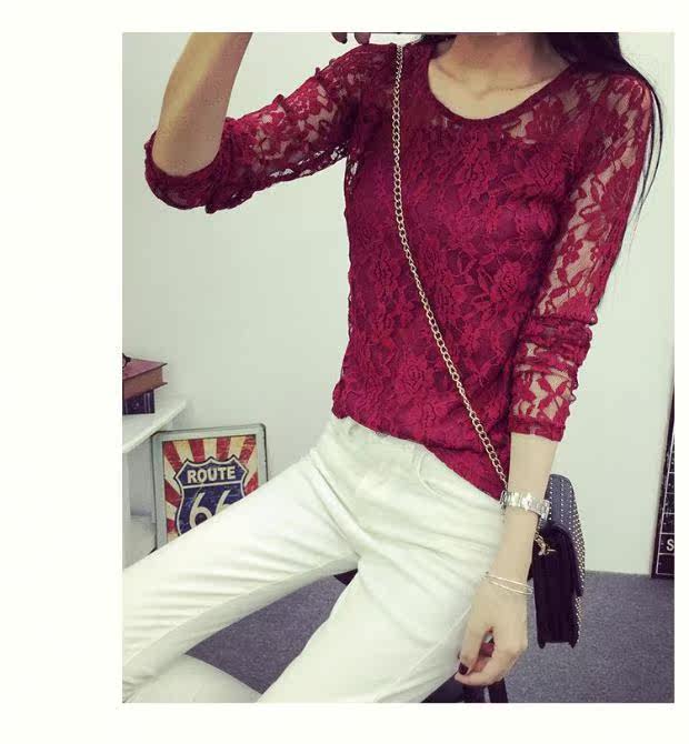 韩版宽松t恤女式秋款大码打底衫女装网纱上衣