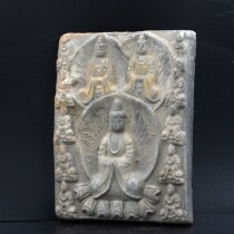 Buddha statues pottery Buddha Tang Dynasty painted Buddhist figures in the Tibetan pagoda with bricks