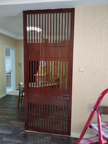 Solid wood grille partition Living room screen entrance door entrance Solid wood grille TV background wall Home partition