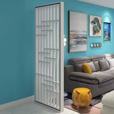 Minimalist entrance entrance porch hollow partition Italian partition fan light luxury solid wood multilayer panel screen thickening paint-free grille