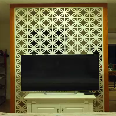 Solid wood entrance living room dining room porch partition wall carved board fashion transparent hollow board screen flower grid board