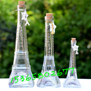 Eiffel Tower glass bottle creative gift glass fragrant lavender wood stuffed with bottle driftwood Bottle Home Furnishing