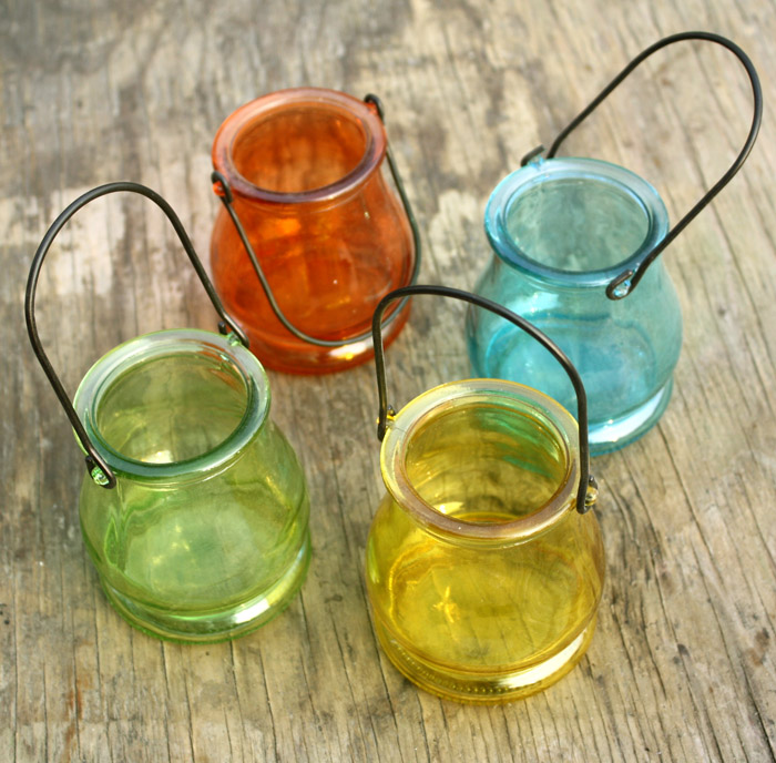 Colored Vase Glass Water Flower Container Double earbar wire hanger Washington Vase Candlestick Vase