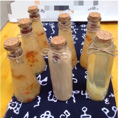 Glass Cold Tea Bottle Wood Stopper Beverage Bottle Milk Tea Bottle Lucky Stars Float Bottle Juice Cup Starry Sky Cloud Bottle