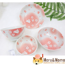 Ministry of modern Japan zakka Japanese rabbit sakura ceramic tableware set bowls plates dishes made in Japan