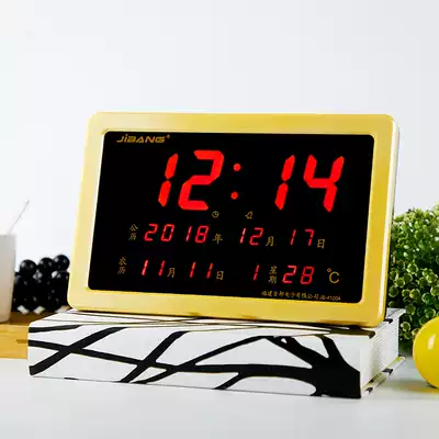 Perpetual calendar Electronic clock Silent clock Clock Wall clock Home living room creative alarm clock Student smart luminous clock
