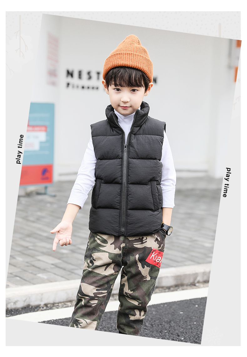 Áo vest bé trai 2018 mới thu đông trẻ em mùa đông trong bộ vest trẻ em vest vest trẻ em dày áo quần áo trẻ em hàn quốc