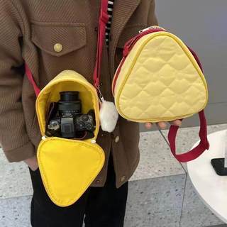 ins少女心可爱奶酪防撞便携式拍立得保护套单肩斜挎包相机包收纳