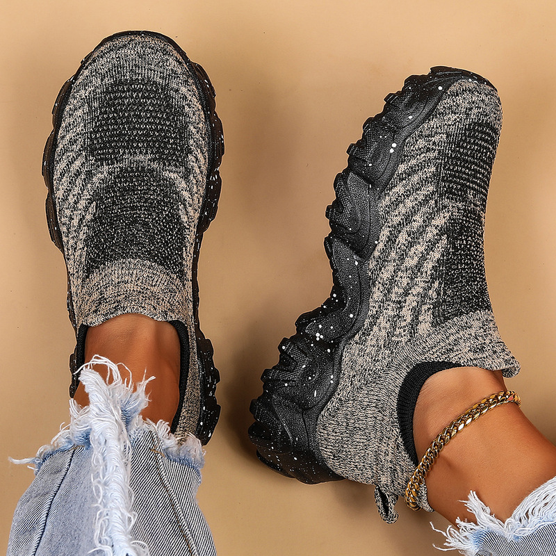Cross-Border Aliexpress Amazon Plus-Size Women's Sports Shoes Breathable Fly-Knit Sock Shoes Slip-On Loafers Cross-Border Aliexpress Amazon Plus-Size Women's Sports Shoes Breathable Fly-Knit Sock Shoes Slip-On Loafers