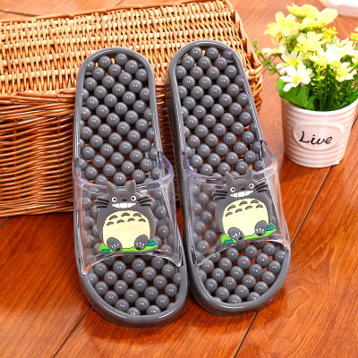 Crystal bathroom slippers Couple massage non-slip leakage slippers Summer massage slippers Travel cartoon slippers