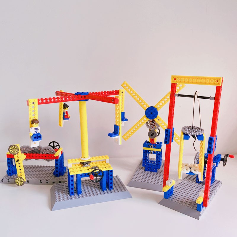 Mechanical blocks assemble toys and smart blocks Boys baby children assemble windmill lifts