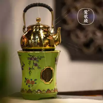Taiwan Yingge burnt black crystal stove household silent tea boiling water stove enamel color TV tea making stove iron pot silver pot tea cooker