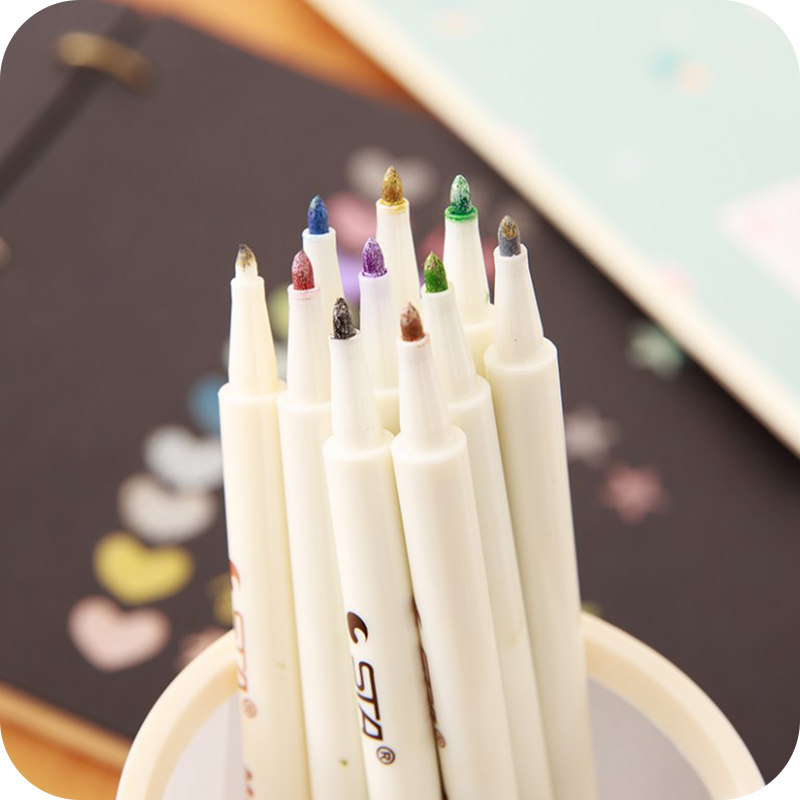 STA STA Metal Color Paint Pen Marker Pen Photo Graffiti Pen DIY Album Color Pen Soft Brush Brush