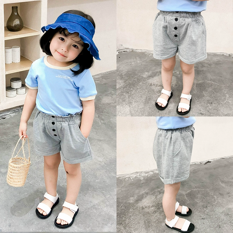 Quần short âu nữ kiểu tây cho bé gái, quần ống rộng trẻ em hè 2020 new baby style quần đùi mặc ngoài kiểu hàn quốc - Quần