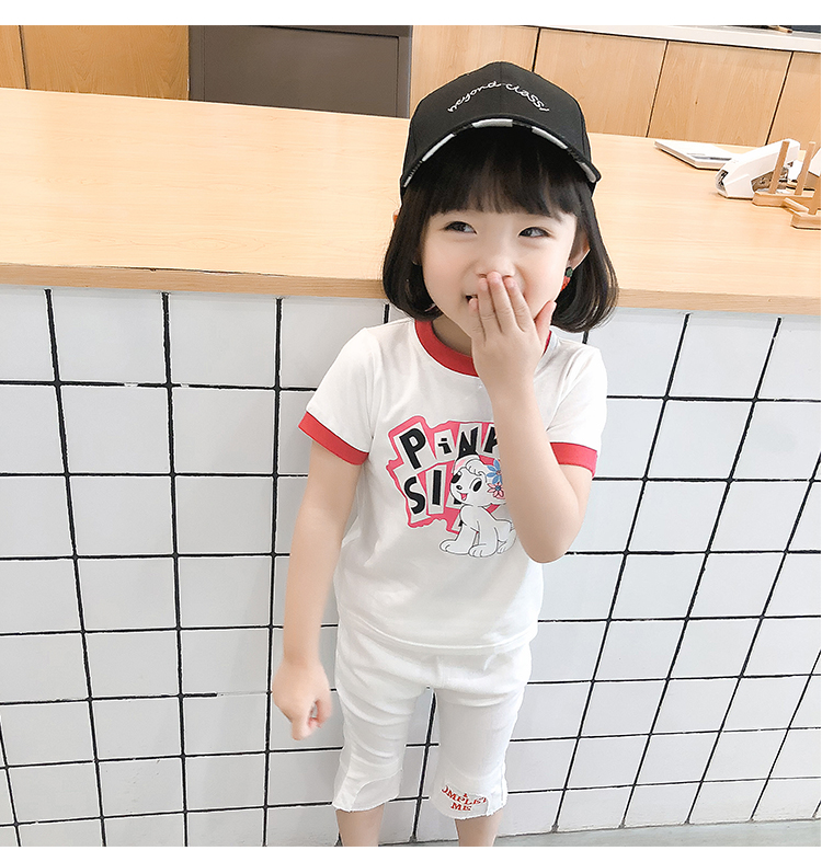 Cô gái phim hoạt hình in cotton T-Shirt 2018 mùa hè trẻ em mới của quần áo trẻ em Hàn Quốc ngắn tay bé t-shirt top