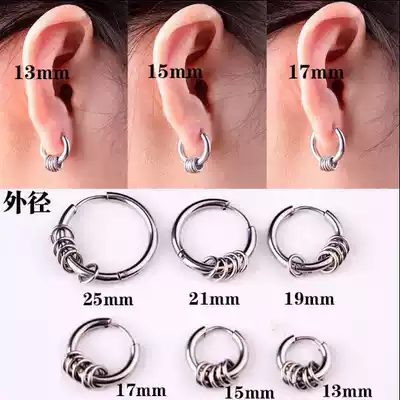Tide man earrings men's earrings punk hip hop street hipster personality ear needle hypoallergenic stainless steel earring ear buckle