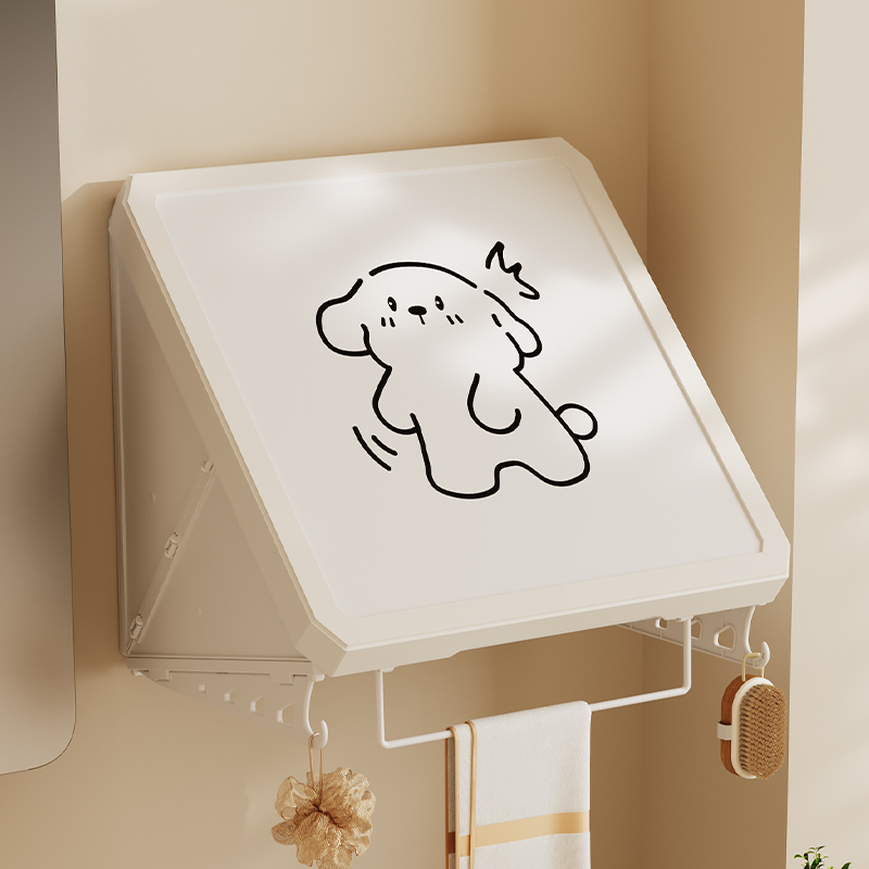 幸せな犬のバスルームラック、入浴と清潔な衣服を置くためのアーティファクトトイレ防水壁画収納ボックスバスルームキャビネット