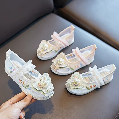 Ханьфу, летняя обувь, дышащие туфли, детские слипоны, 2025 года