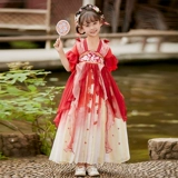 Hanfu Girls Summer Children's 2025 Новый древний стиль супер феи древний костюм летняя одежда Tang Girls Wear