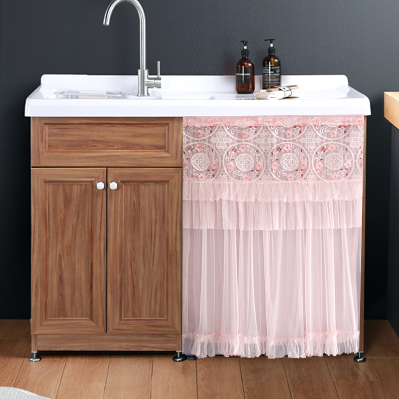 Lace drum washing machine sun protection curtain washing machine cover single front washing machine curtain washing machine cover cloth cabinet curtain