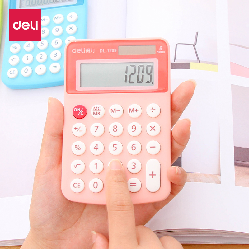 Right-hand Calculator Computer Goddess Money High Face Value Mini Children's Special Learning Small Trumpet Pink Portable Cute Computing Machine With sugar Beans Cartoon Double Power-Taobao