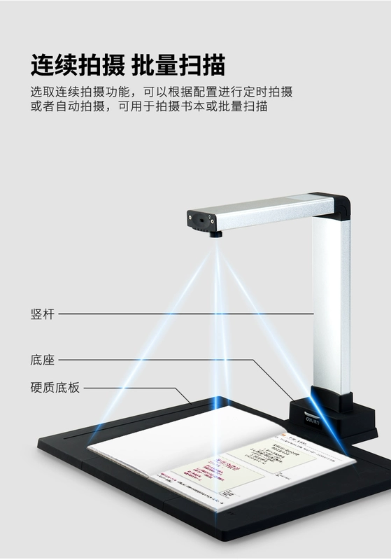 Máy quét HD A3A4 Gao Paiyi hiệu quả 10 megapixel HD Sách ảnh Văn phòng Tài liệu Máy quét Thông tin Tài liệu Batch Scanner HD Vẽ tốc độ cao Máy quét tự động - Máy quét