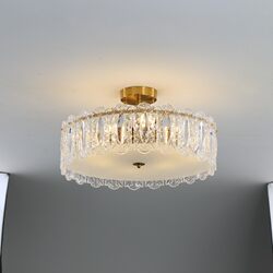 Modern Simple and Luxurious Crystal Ceiling Lamp Led Round Bedroom Dining Room Living Room Study European Style Lighting Fixtures