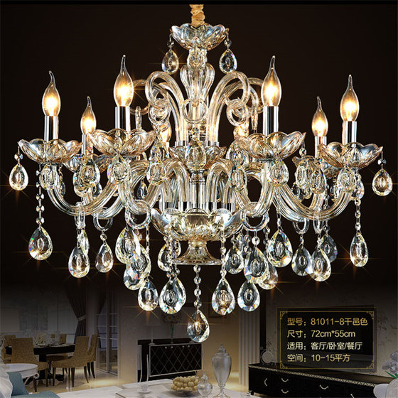European-Style Candle Crystal Chandelier for Living Room, Bedroom, Dining Room, Shop, Home, Staircase, Led Lighting, Elegant and Simple