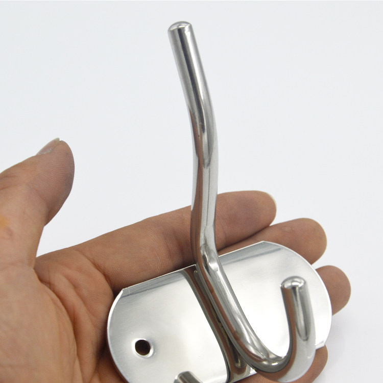 Powder room towel clothes hook Stainless steel wall hanging wall coat hook thickened free hole hanging hook single hook