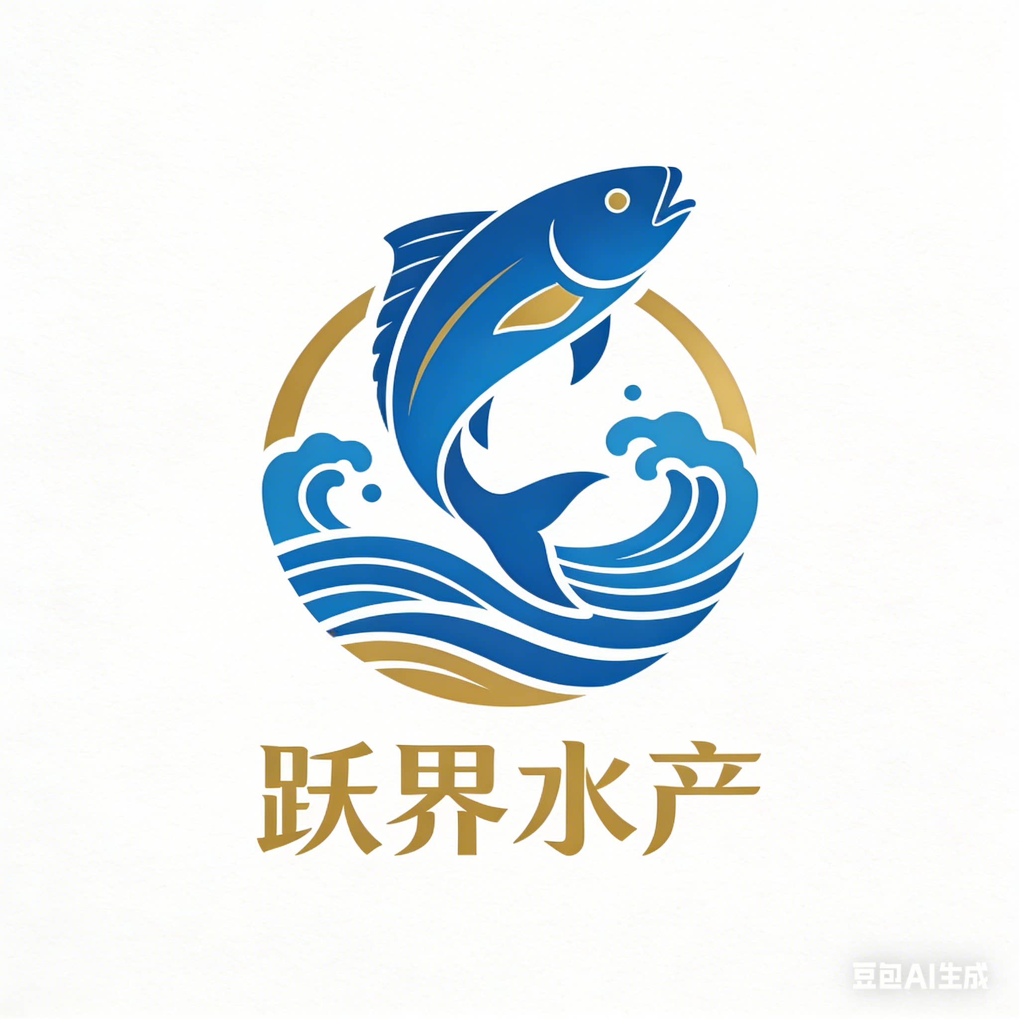 跃界水产的LOGO
