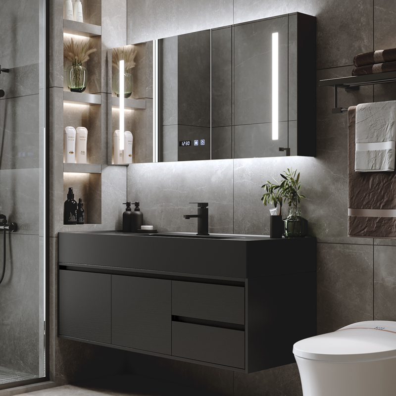 Light extravagant rock integrated bath room cabinet mirror cabinet Composition minimalist modern washout washbasin Makeup Room Table Basin Wash table